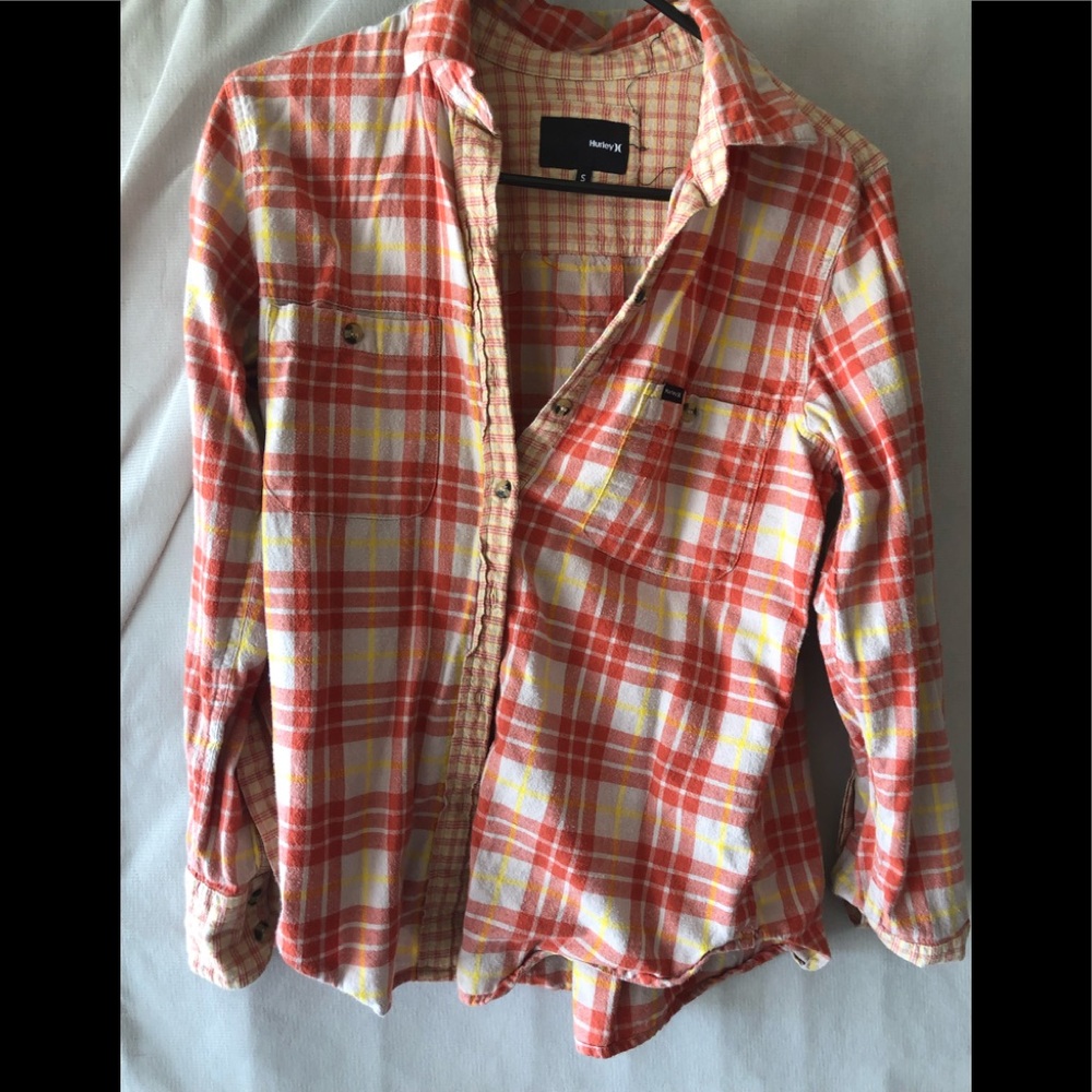 Hurley plaid button up